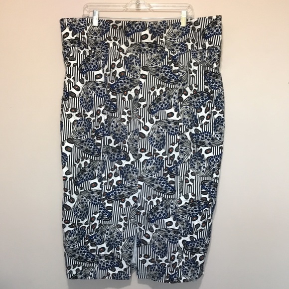 Melissa McCarthy seven7 butterfly print pencil midi skirt size 3X - Picture 5 of 9